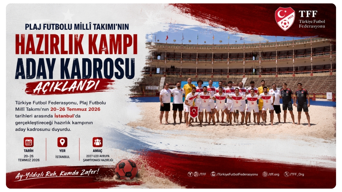 Plaj Futbolu Millî Takımı'nın Hazırlık Kampı Aday Kadrosu Açıklandı