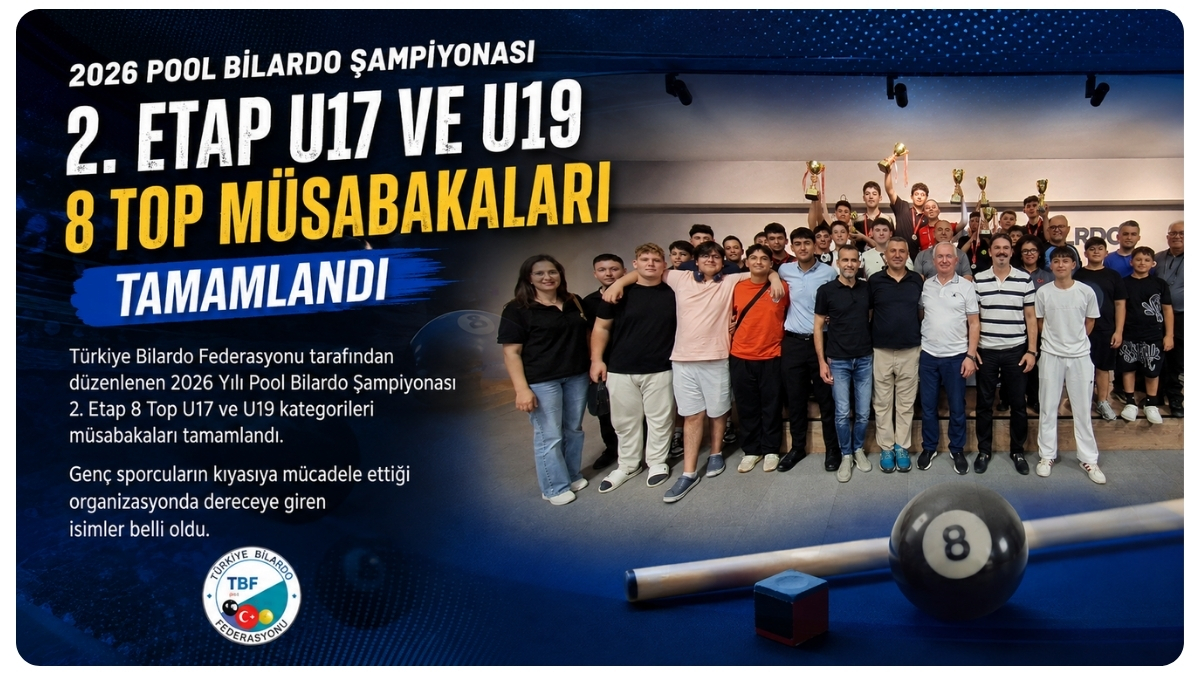 2026 Pool Bilardo Şampiyonası 2. Etap U17 Ve U19 8 Top Müsabakaları Tamamlandı