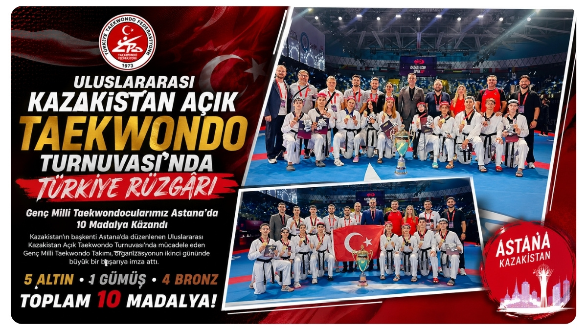 Genç Milli Taekwondocularımız Astana'da 10 Madalya Kazandı