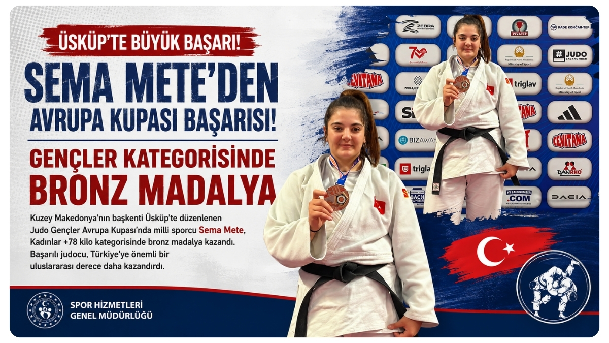 Sema Mete’den Üsküp’te Avrupa Kupası Başarısı: Gençler Kategorisinde Bronz Madalya