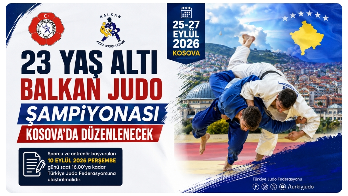 23 Yaş Altı Balkan Judo Şampiyonası Kosova’da Düzenlenecek