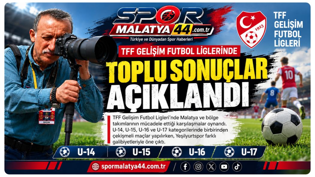 TFF Gelişim Futbol Liglerinde Toplu Sonuçlar Açıklandı