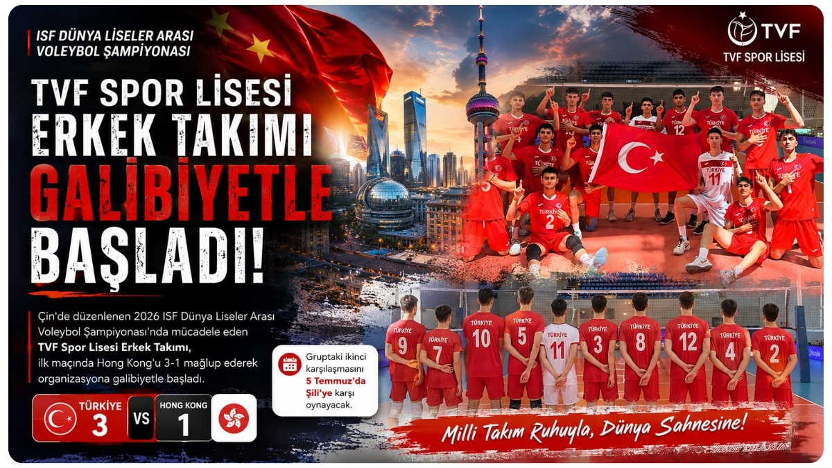 TVF Spor Lisesi Erkek Takımı Dünya Liseler Arası Voleybol Şampiyonası'na Galibiyetle Başladı