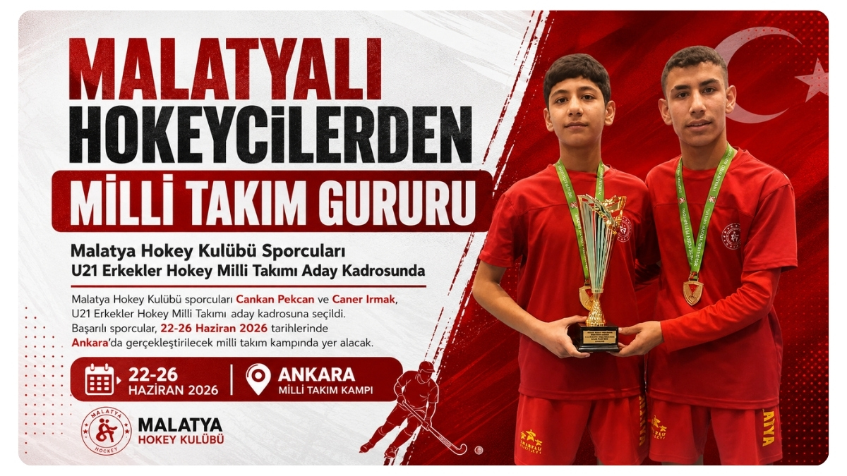 Malatya Hokey Kulübü Sporcuları U21 Erkekler Hokey Milli Takımı Aday Kadrosunda