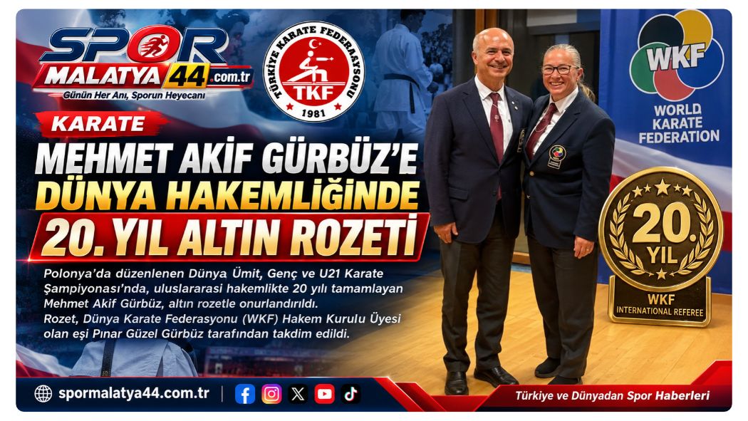Mehmet Akif Gürbüz’e Dünya Hakemliğinde 20. Yıl Altın Rozeti