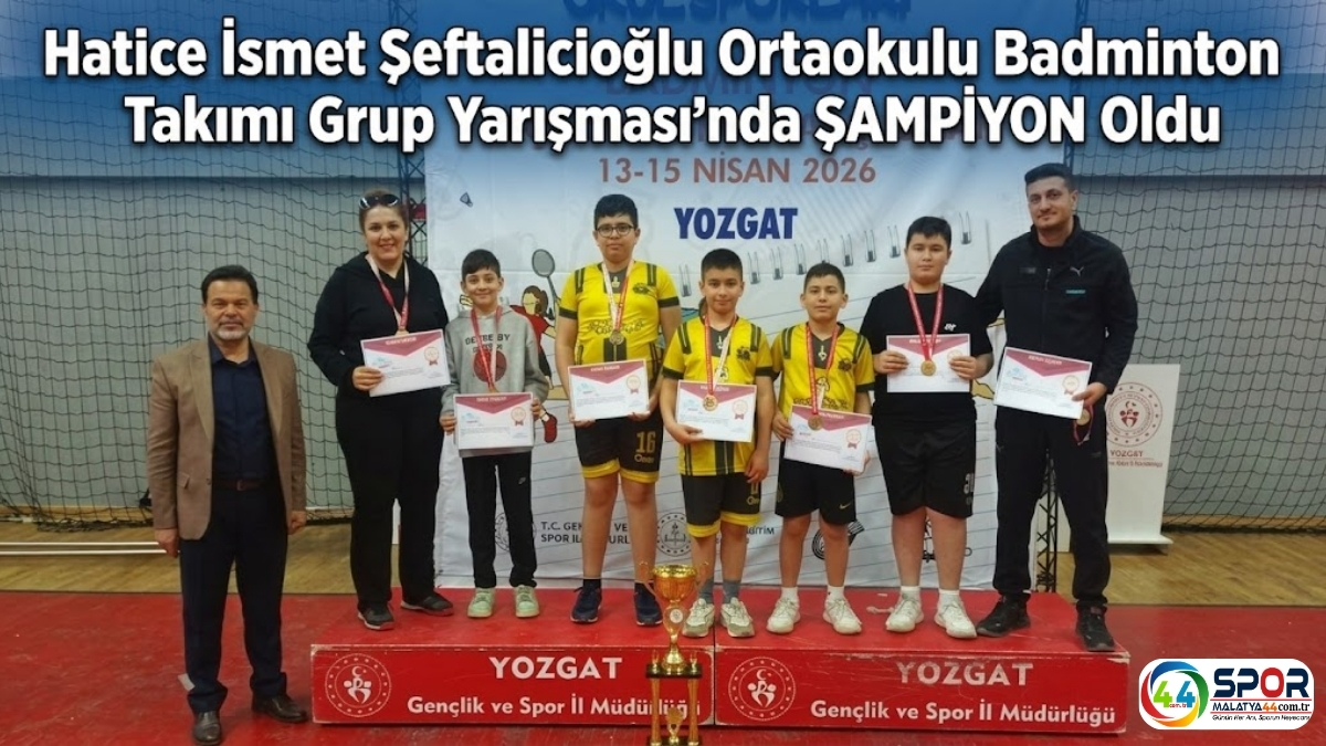 Hatice İsmet Şeftalicioğlu Ortaokulu Badminton Takımı Grup Yarışması’nda Şampiyon Oldu