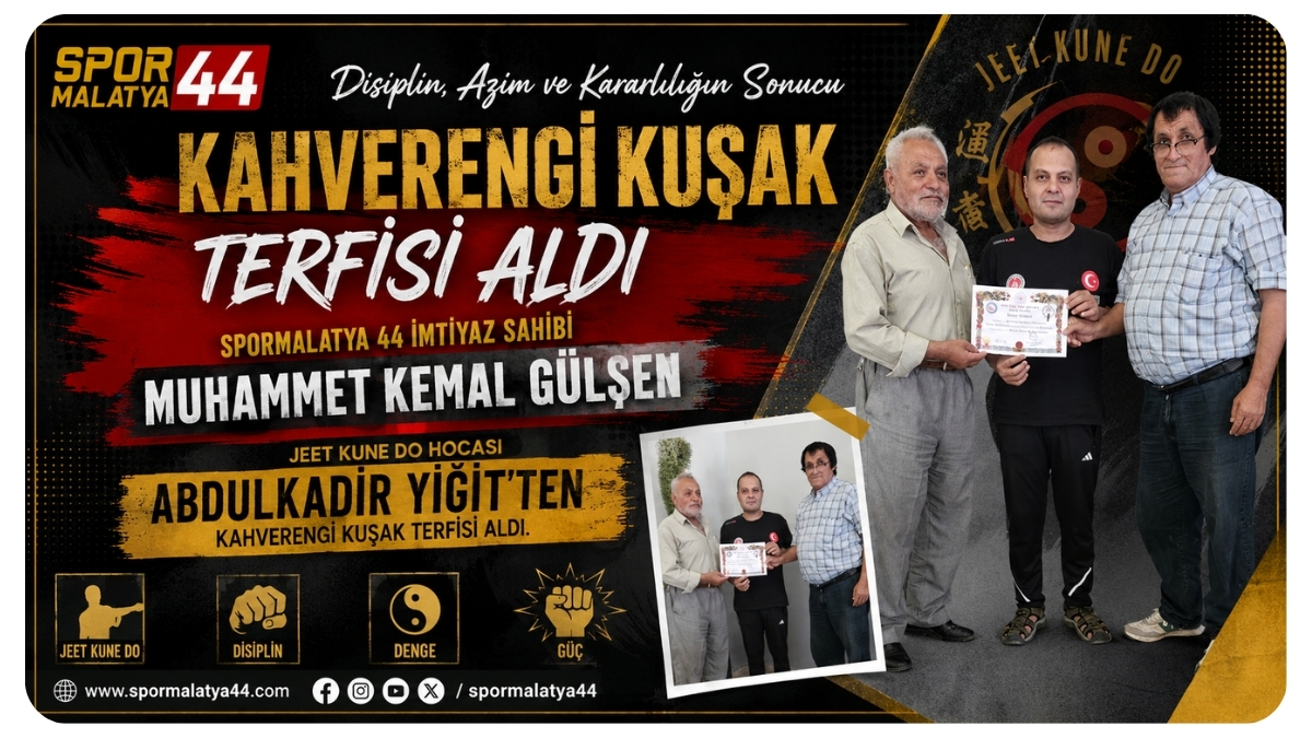 Muhammet Kemal Gülşen’e Jeet Kune Do’da Kahverengi Kuşak Terfisi