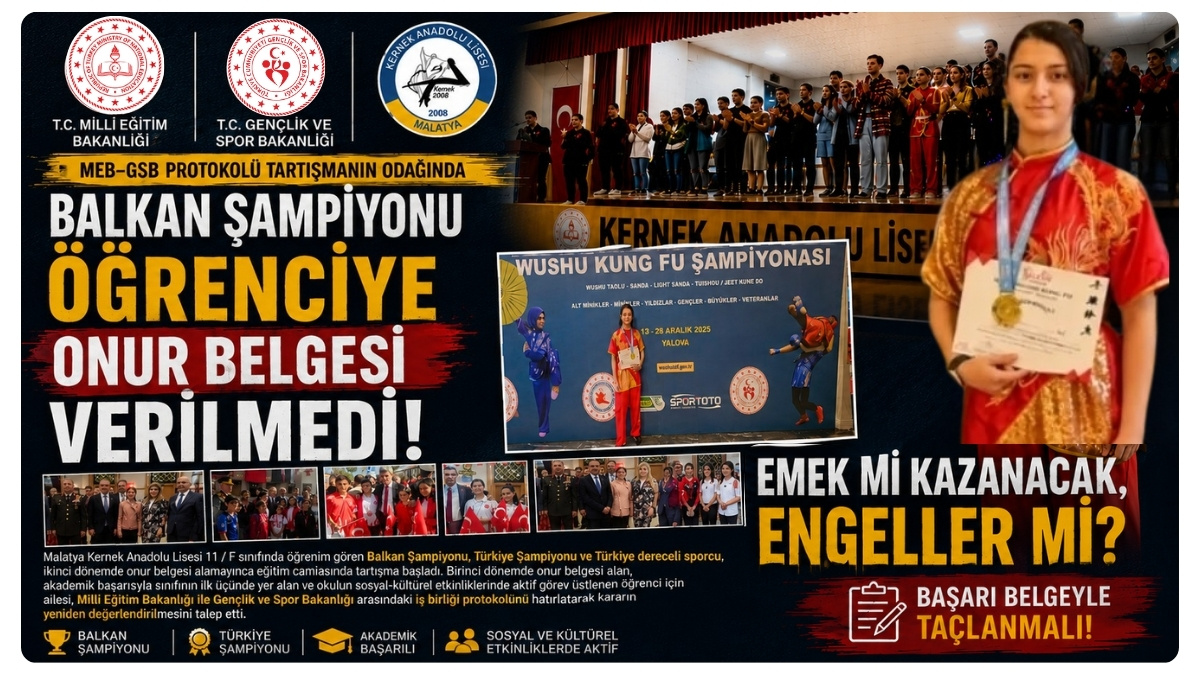 Balkan Şampiyonu Öğrenciye Onur Belgesi Verilmedi: MEB–GSB Protokolü Tartışmanın Odağında