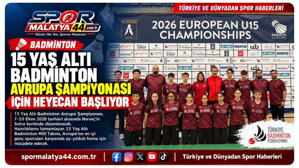 15 Yaş Altı Badminton Avrupa Şampiyonası İçin Heyecan Başlıyor