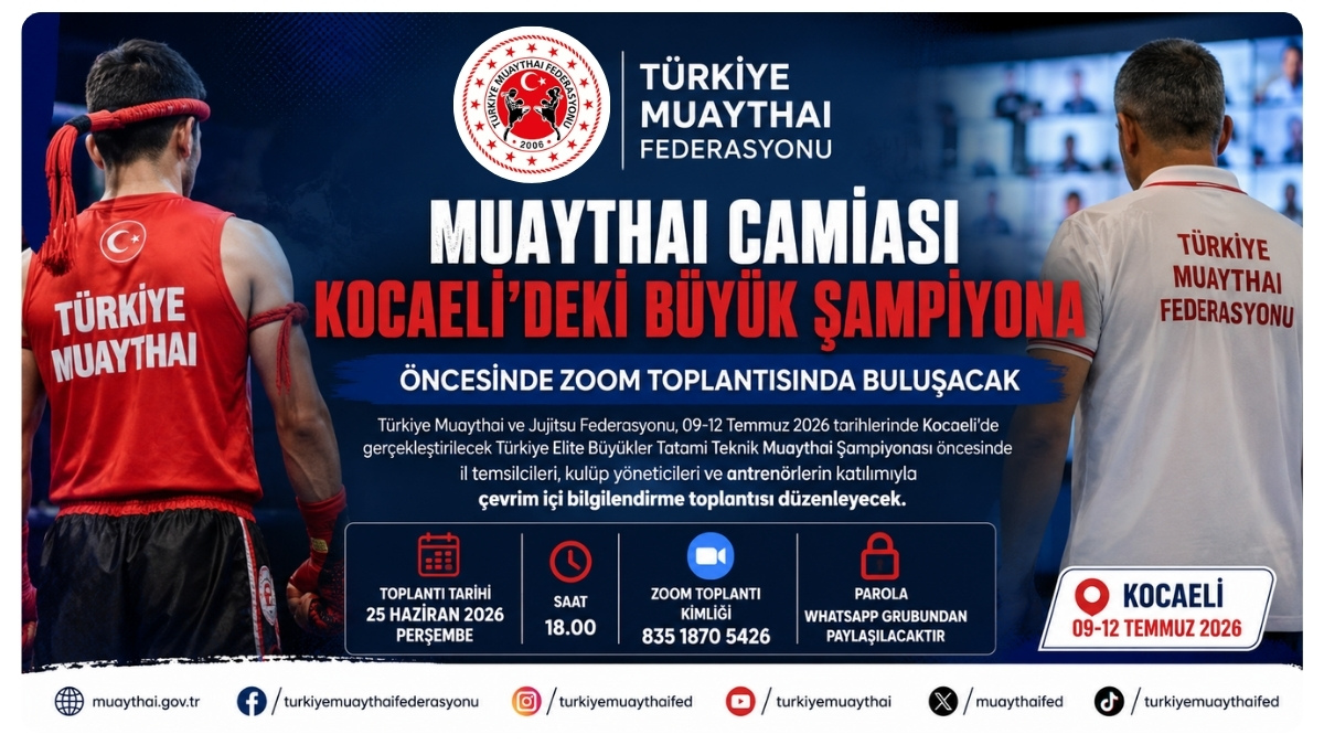 Muaythai Camiası Kocaeli'deki Büyük Şampiyona Öncesinde Zoom Toplantısında Buluşacak
