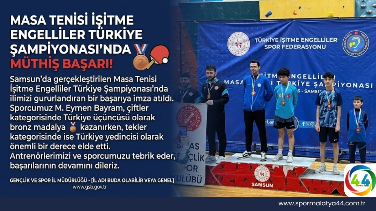 Masa Tenisi ŞampiyonasıMasa Tenisi Şampiyonasında Büyük Başarı!nda Büyük Başarı!