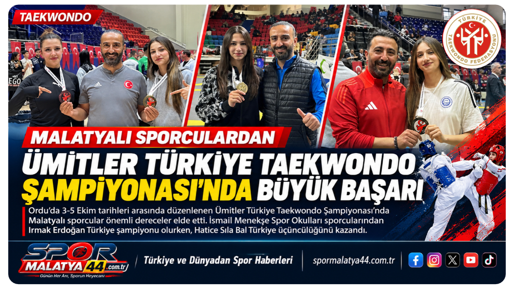 Malatyalı Sporculardan Ümitler Türkiye Taekwondo Şampiyonası’nda Büyük Başarı