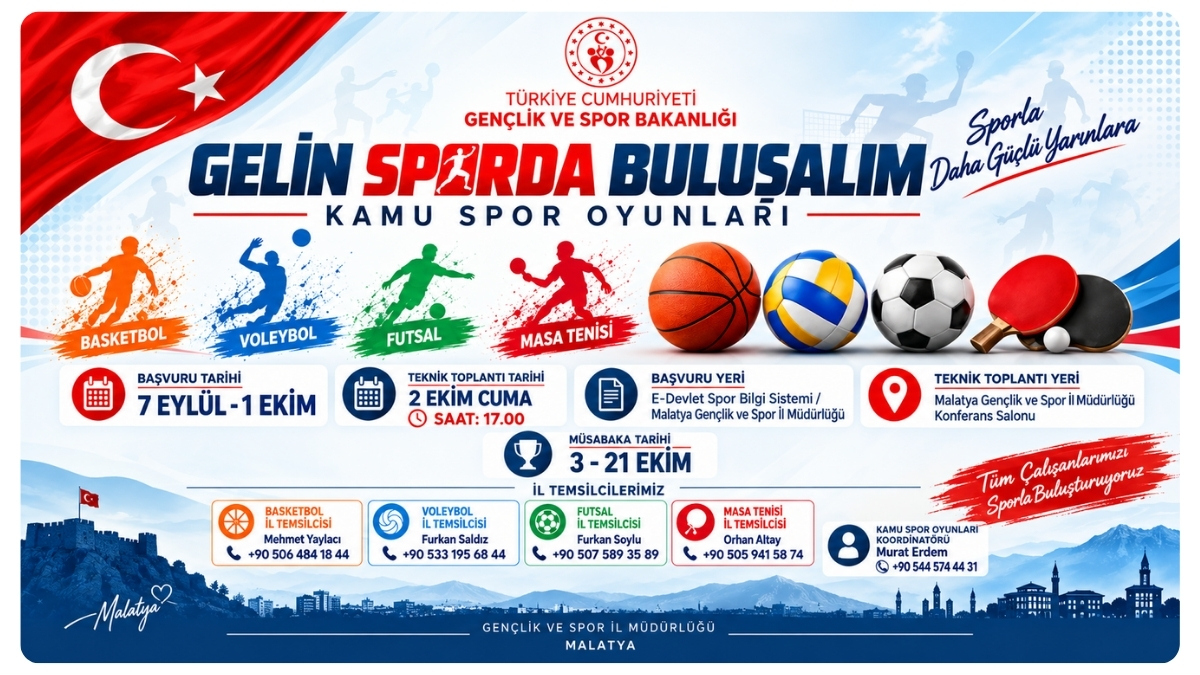 Malatya 4. Kamu Spor Oyunları Başlıyor