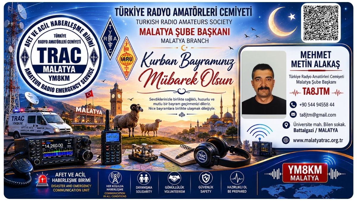 TRAC MALATYA ŞUBE BAŞKANI ALAKAŞ’TAN BAYRAM MESAJI: "KESİNTİSİZ HABERLEŞME VE AFETSİZ GÜNLER DİLEĞİYLE"