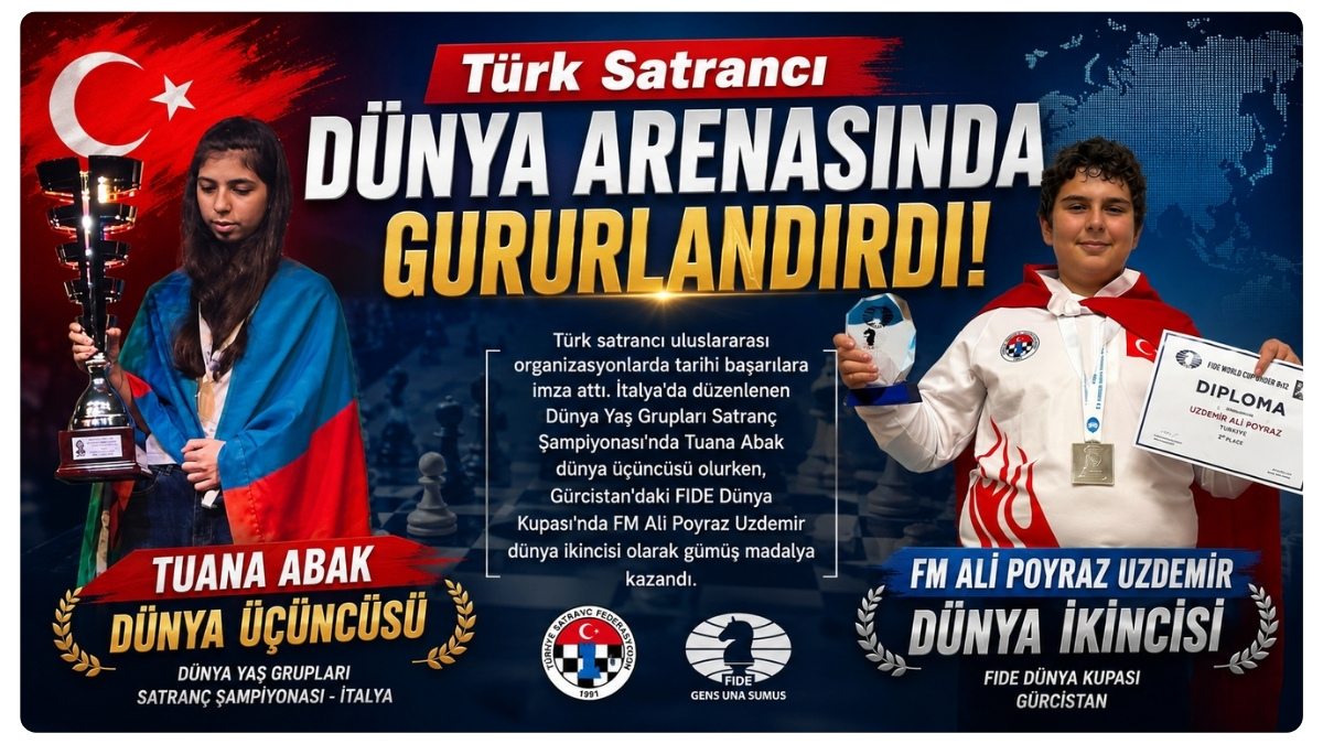 Tuana Abak Dünya Üçüncüsü, FM Ali Poyraz Uzdemir Dünya İkincisi Oldu