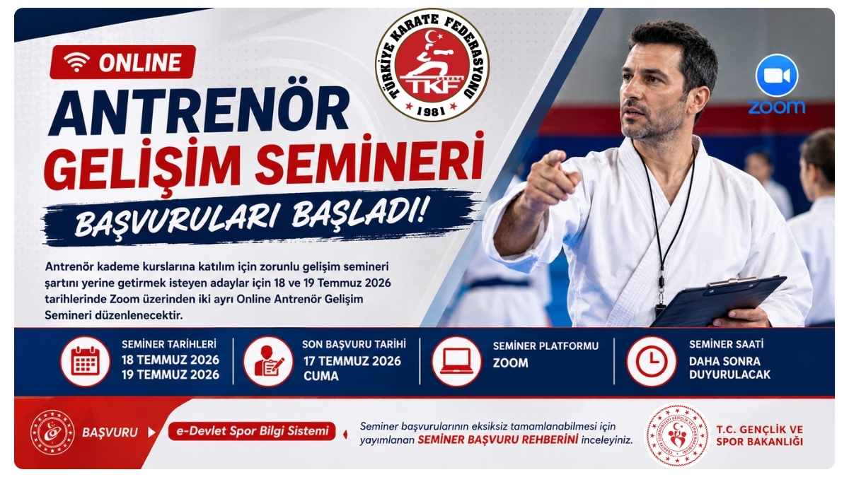 Online Antrenör Gelişim Semineri Başvuruları Başladı